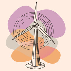 Wind Turbine, energy efficiency wind turbine illustration