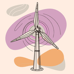 Wind Turbine, energy efficiency wind turbine illustration