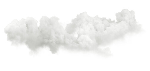 Celestial white clouds tranquility cut out on transparent 3d render png
