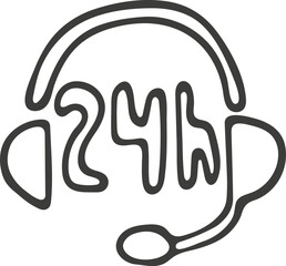 Hand drawn support icon. Vector illustration, doodle style.
