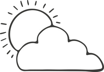 Hand drawn cloud icon. Vector illustration, doodle style.
