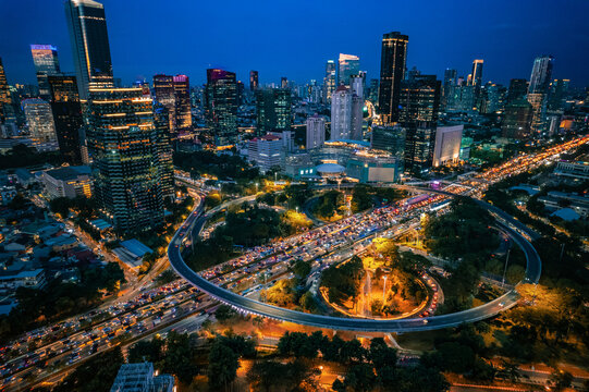 The View of Simpang Susun Semanggi Jakarta, Indonesia	

