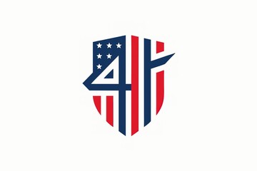 Fototapeta premium Festive 4th of July clipart featuring American flag, fireworks, and patriotic decorations, Colorful 4th of July clipart with stars, stripes, and fireworks for Independence Day Generative AI