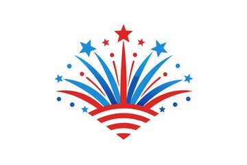 Festive 4th of July clipart featuring American flag, fireworks, and patriotic decorations, Colorful 4th of July clipart with stars, stripes, and fireworks for Independence Day  Generative AI