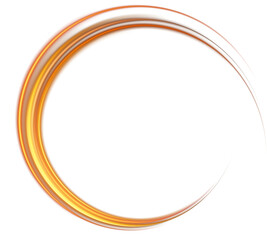 Golden or yellow magical fantasy portal. Round light frame, with fine dust particles, futuristic teleporter. Golden neon lights illuminate night scene with sparkles. Lighting effect. PNG.