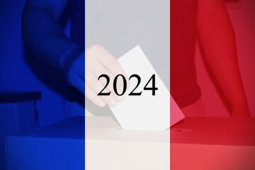 French flag, 2024 legislative elections concept
