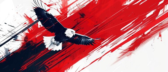 Indonesian Flag with Majestic Garuda Eagle