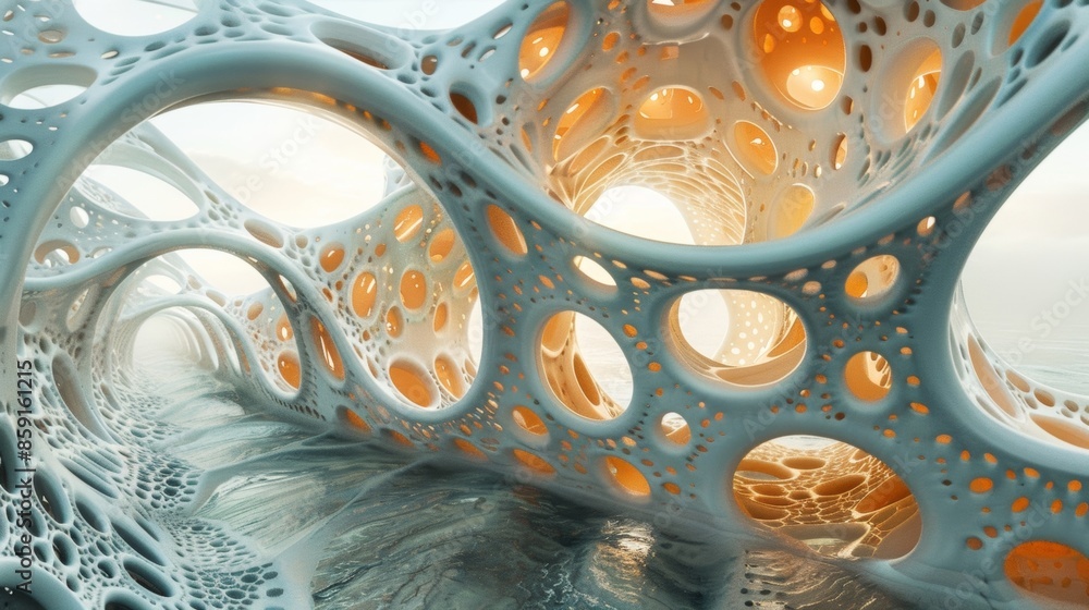 Poster intricate and delicate swirls of metallic hues create a weblike pattern evoking a sense of strength 