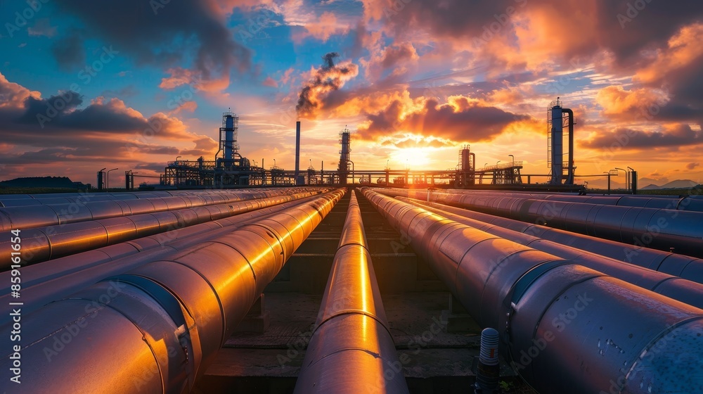 Poster professional stock photo of gas pipeline system infrastructure for relevant search results