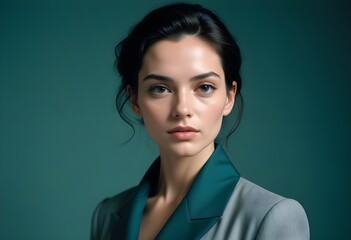 Beautiful elegant woman front view photo