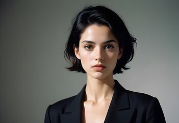 Fototapeta premium Beautiful elegant woman front view photo