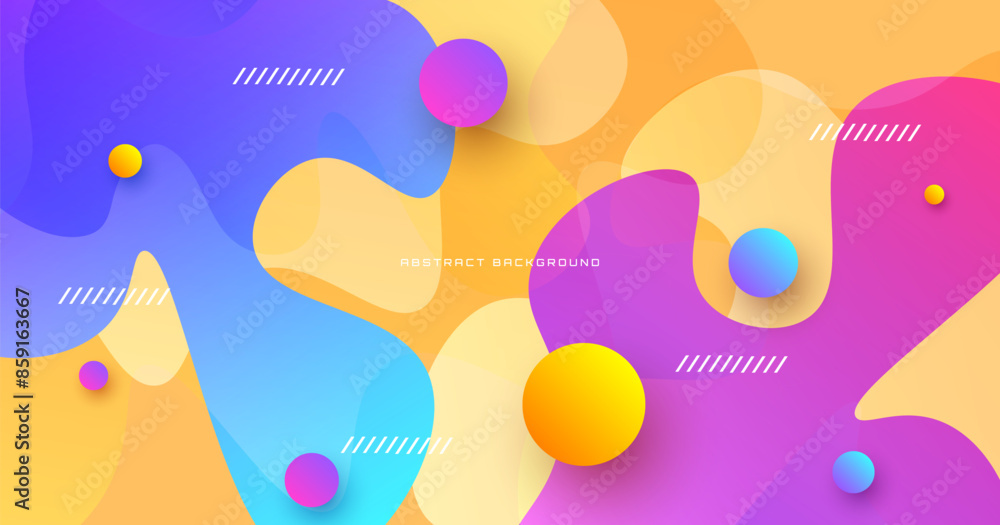 Aufkleber geometric abstract background on bright space with waves effect decoration. graphic design element w
