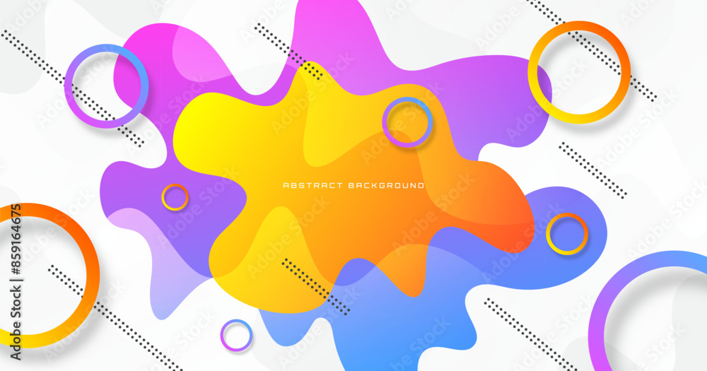 Aufkleber geometric abstract background on bright space with waves effect decoration. graphic design element w