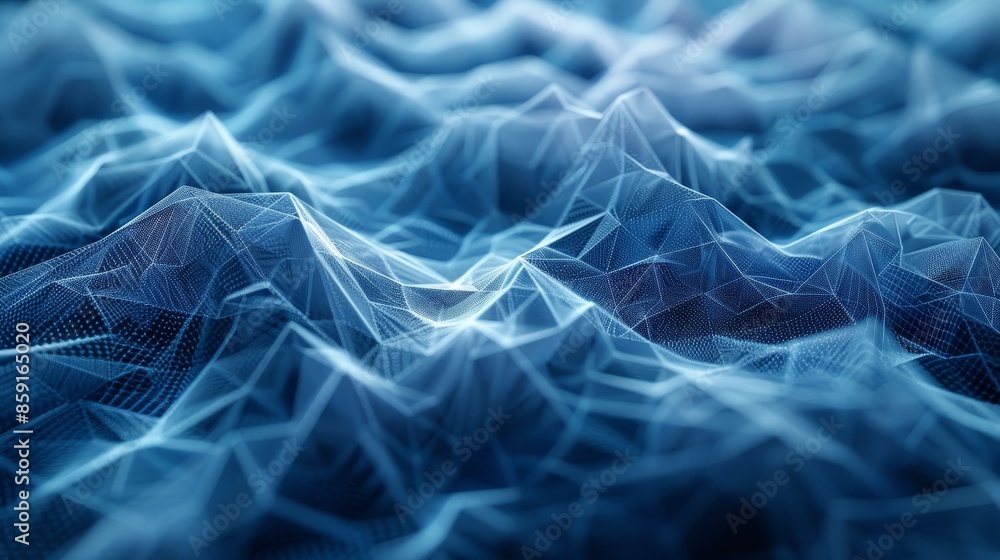 Poster abstract mesh modern style: a 3d illustration showcasing abstract wireframe patterns in a modern sty