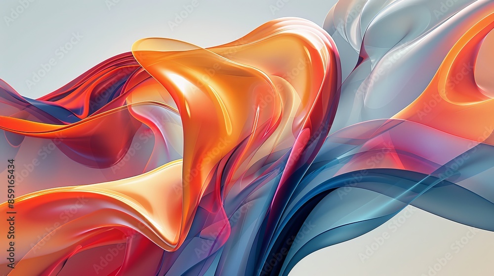 Poster digital art abstract form: an illustration featuring abstract forms created through digital art tech