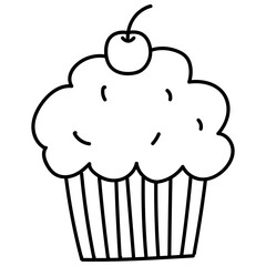 cute doodle cupcake illustration
