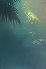 Set of vintage blur posters with tropical palm leaves. Neo retro graphic design. Botanical wall art. Trendy  design for print, banner, cover, wallpaper, poster. 