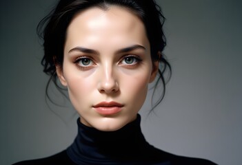 Fototapeta premium Beautiful elegant woman front view photo