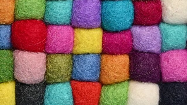 colored wool balls
