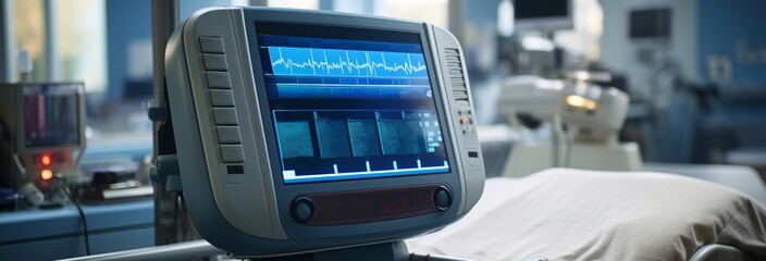 Hospital Monitor Showcasing Vital Signs and Advanced Medical Technology in Patient Care