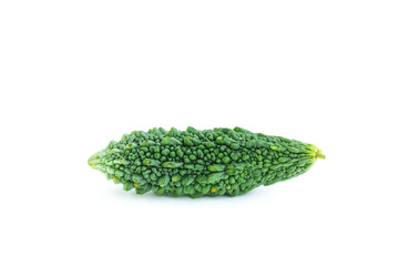 Bitter gourd fruit isolated on white background, Organic vegetable, Herbal plant, Food ingredient	