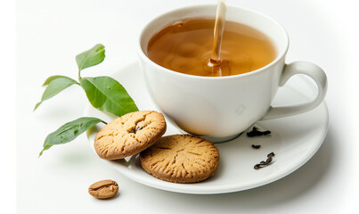 Enjoying Tea Time with Flavorful Tea and Cookies
