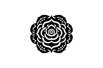 Circular Pattern Mandala Flower Rose Style Vector