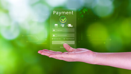 Digital online payment concept, Business with online payment and shopping online payment, banking,...