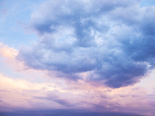 Sunset sky, beautiful sky background image,
Ideal for Sky replacement project: Panoramic, colorful pink-orange-blue dramatic sky with clouds