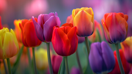 Vibrant and stunning tulips in an array of colors