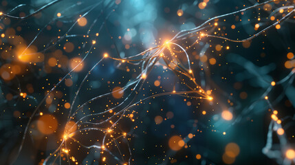 neuronal connections in the brain, created with generative AI technology