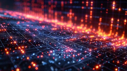 Financial chart lines, stock market charts, and financial graphs on a technology abstract background represent financial crisis. Technology and trading market concepts are used.