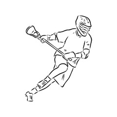 Lacrosse Sport Sketch Outline vector