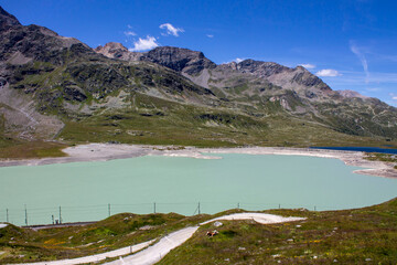 View of Lago Bianco in Swiss