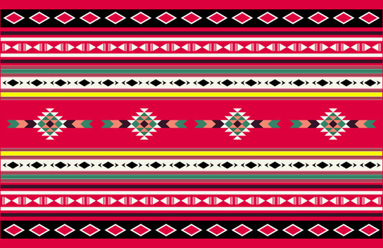 Sadu Pattern Saudi Arabia tradional seamless. Arabic culture Fabric Traditional. Sadu, Sadou, Sadow or Sado. Vector Illustration.