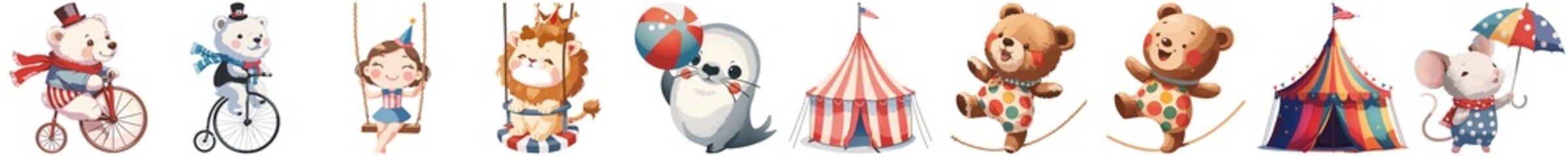 Circus Show Spectacle with Lion and Teddy