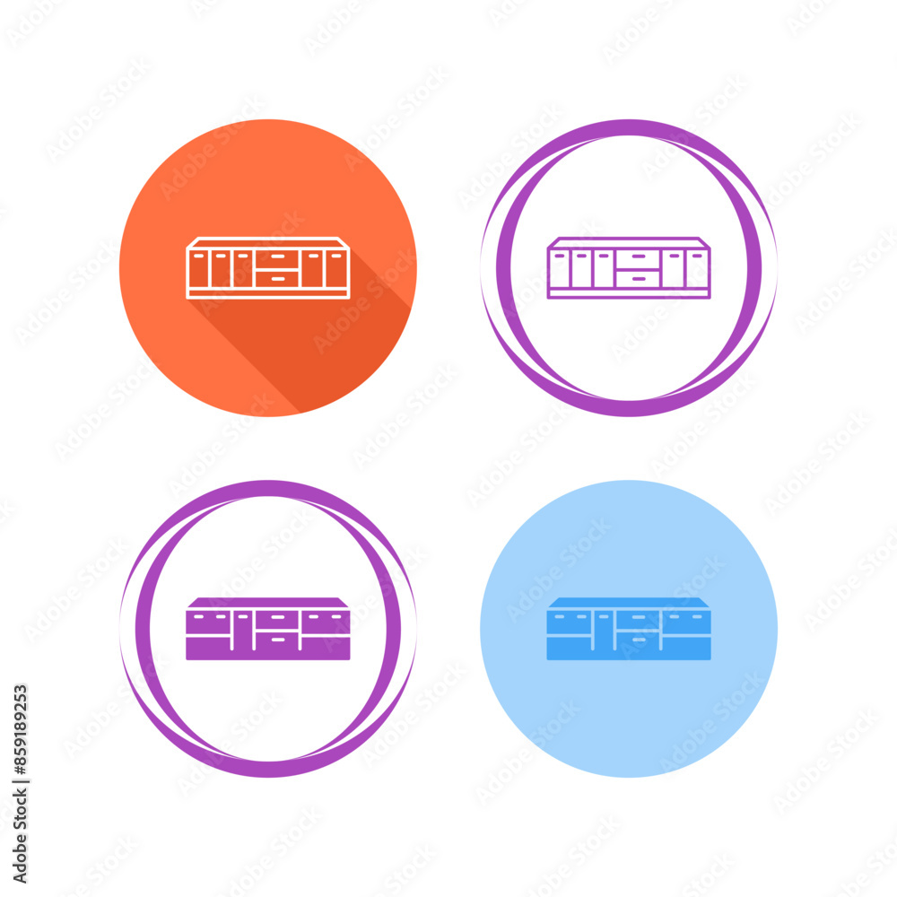 Sticker cabinets vector icon