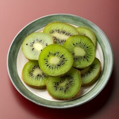 Fresh healthy kiwi fruit slices