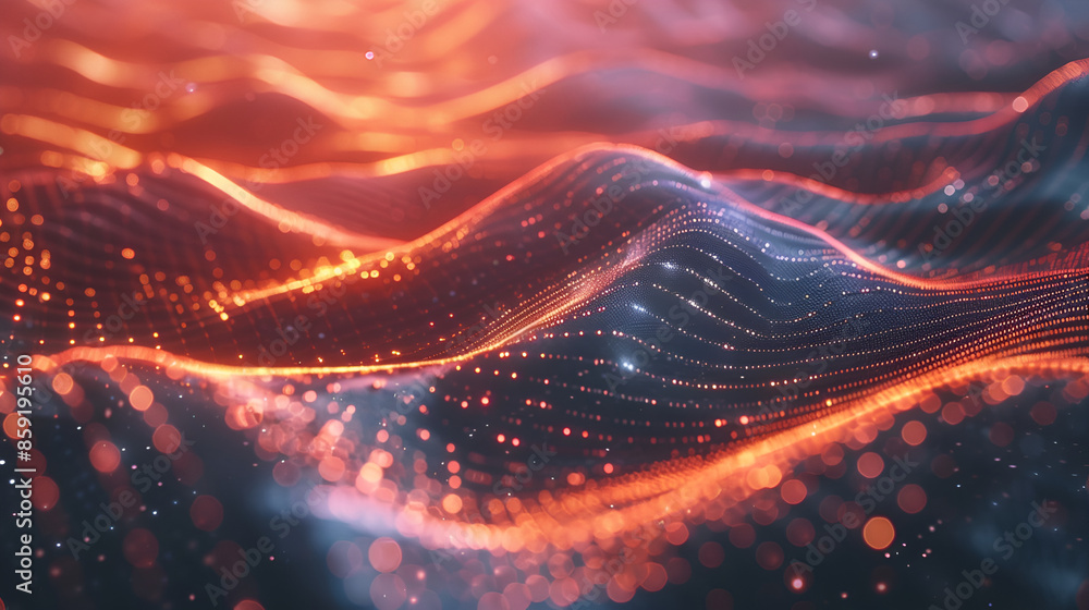 Poster abstract colourful wave background, data transfer concept,colorful, flowing light waves with glowing