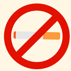 No smoking sign, vector illustration. Flat design style