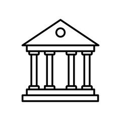 Bank Building Icon Perfect for Finance and Banking Services