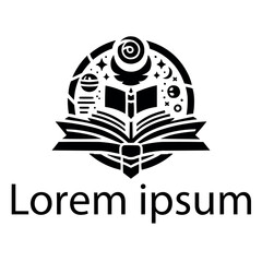 Obraz premium A black education logo on white simple background