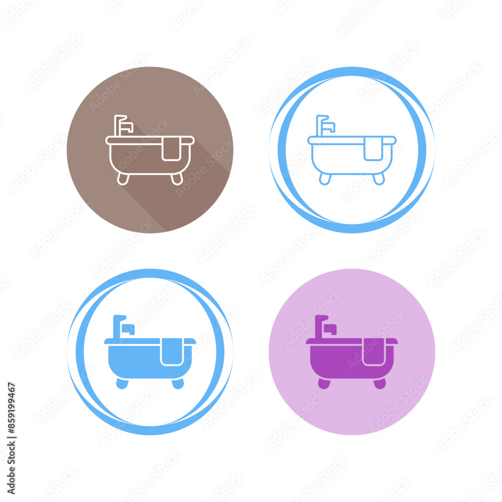 Sticker Bathtub Vector Icon