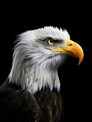 Obraz premium eagle head isolated on black background 