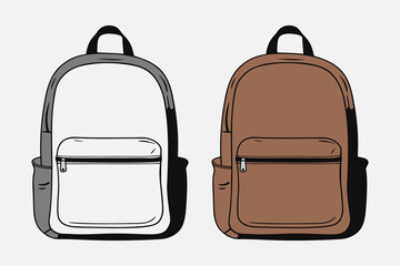 Backpacks isolated on white