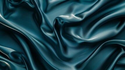 Obraz premium Teal Satin Draped Fabric Texture