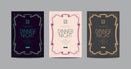 Dinner Night Invitation Vector