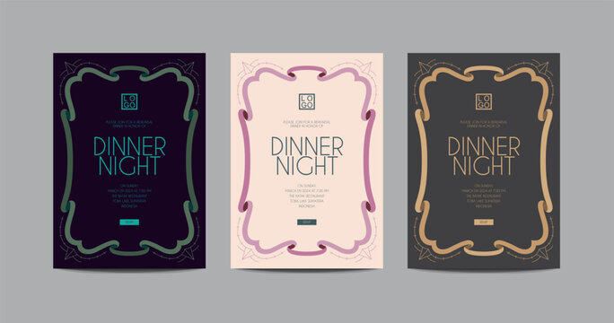 Dinner Night Invitation Vector