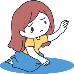 Seeking Solace Young Girl in Tears Call for Help