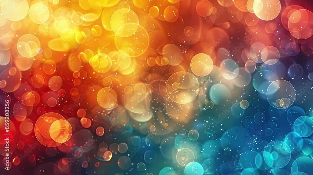 Poster a colorful background with many small circles. the circles are of different sizes and colors. the ba
